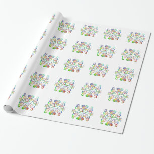 Papel De Regalo Corazón de Arcoíris y Lirio