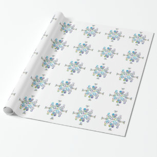 Papel De Regalo Corazón de Arcoíris y Lirio