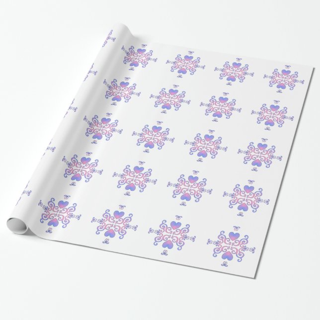 Papel De Regalo Corazón de Arcoíris y Lirio (Desenrollado)