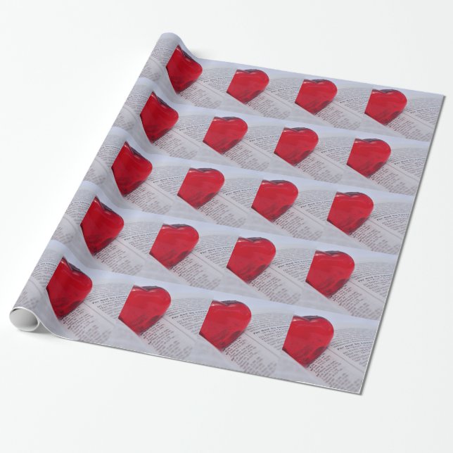 Papel De Regalo Corazón de cristal en biblia (Desenrollado)