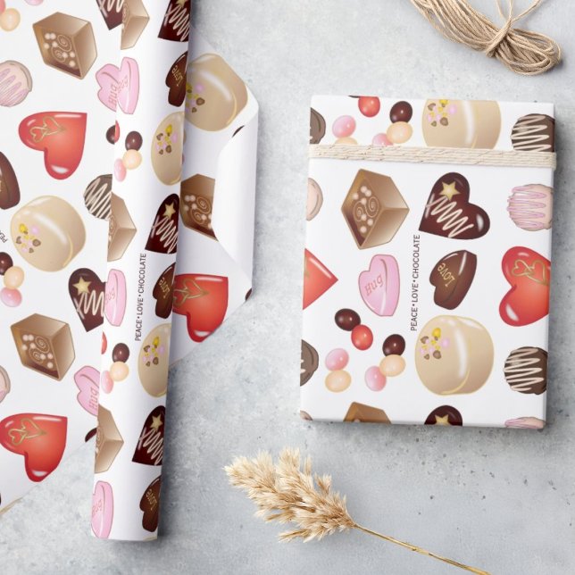 Papel De Regalo Corazón de dulces de chocolate moderno personaliza (Subido por el creador)
