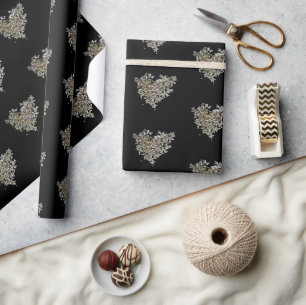 Papel de regalo Corazón de Hortensia Blanca