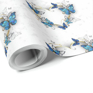 Papel De Regalo Corazón de joyas con mariposas Morfo