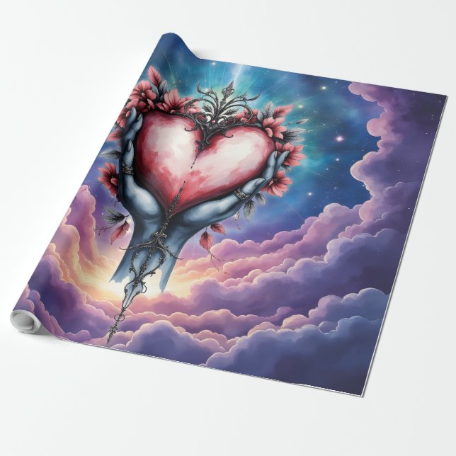 Papel De Regalo Corazón de Magia Silenciosa (Desenrollado)
