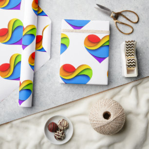 Papel De Regalo Corazón en forma de SlipperyJoe en capas de arcoír