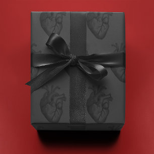 Papel De Regalo Corazón en gris  