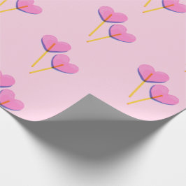 Papel De Regalo Corazón Lillipop Regalo Rosa