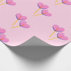 Papel De Regalo Corazón Lillipop Regalo Rosa