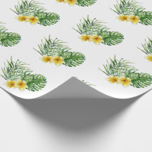 Corazón Moderno Amarillo Floral Tropical