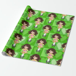 Papel De Regalo Corazón monocromo verde de danza irlandesa