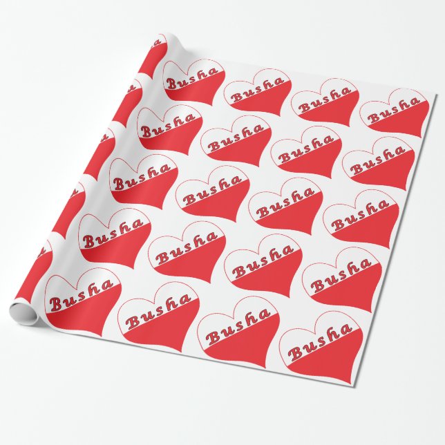 Papel De Regalo Corazón polaco Busha (Desenrollado)