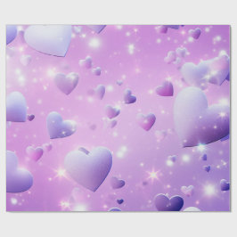 Papel de Regalo Corazón Resplandor Púrpura