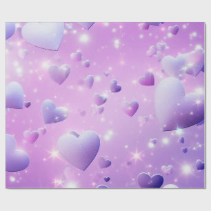 Papel de Regalo Corazón Resplandor Púrpura