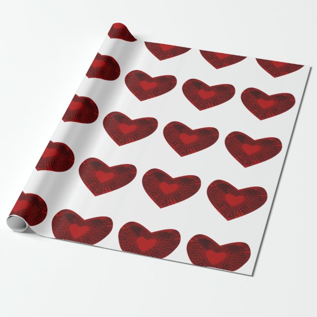 Papel De Regalo Corazón rojo (Desenrollado)
