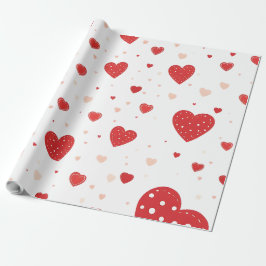 Papel De Regalo Corazón rojo