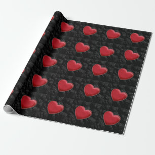 Papel De Regalo Corazón Rojo Amor de Boda Tendencia