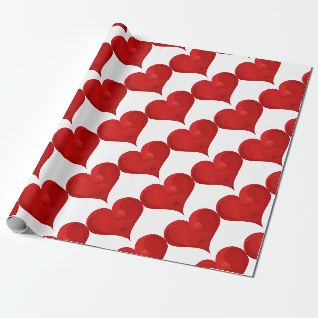 Papel De Regalo Corazón Rojo para San Valentín (Desenrollado)
