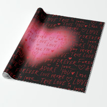Papel de regalo - Corazón Rosa Amor