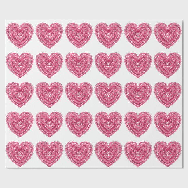 Papel De Regalo Corazón Rosa Texturizado | Diseño Geométrico Abstr (Superficie plana)