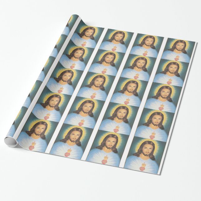 Papel De Regalo Corazón sagrado de Cristo (Desenrollado)
