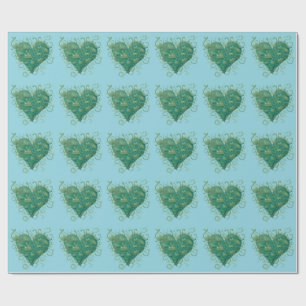 Papel De Regalo Corazón verde interior