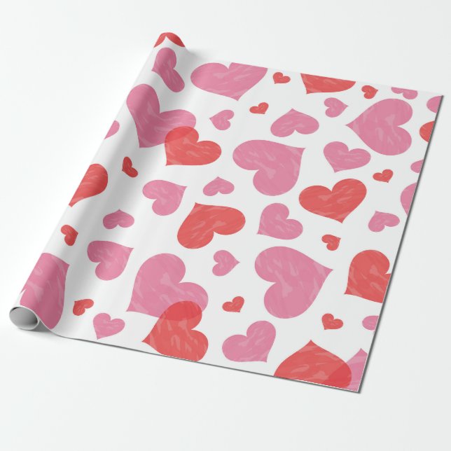 Papel De Regalo Corazones (Desenrollado)