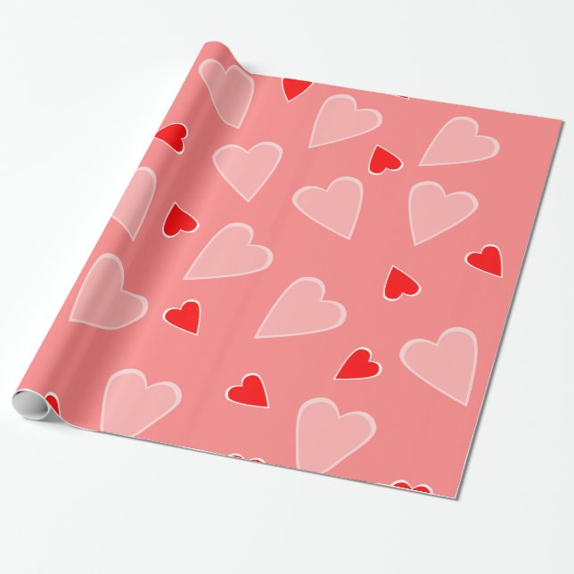 Papel De Regalo Corazones (Desenrollado)