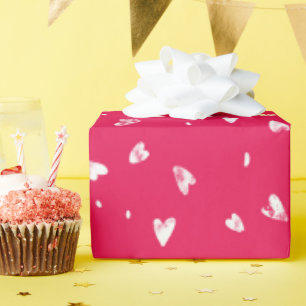 Papel De Regalo Corazones abstractos en rojo