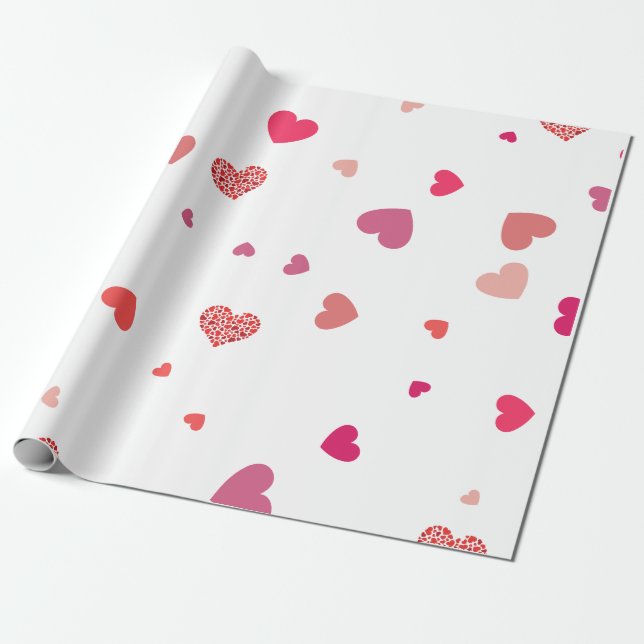 Papel De Regalo Corazones- amor (Desenrollado)