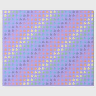 Papel De Regalo Corazones arcoiris en Lilac