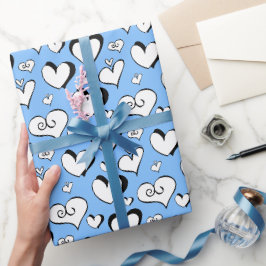 Papel de regalo Corazones Azules