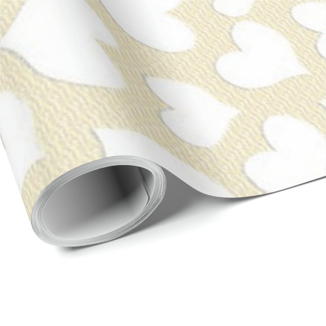 PAPEL DE REGALO CORAZONES BLANCOS (Esquina del rollo)