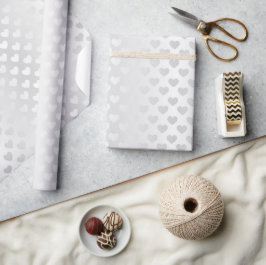 Papel De Regalo Corazones Bodas blancos brillantes