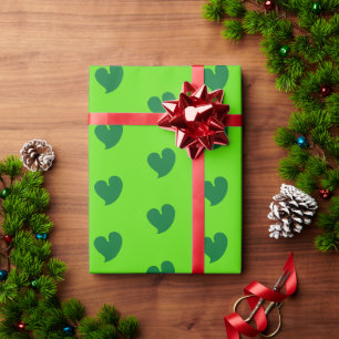 Papel De Regalo Corazones Cálidos - Verde oscuro y verde -