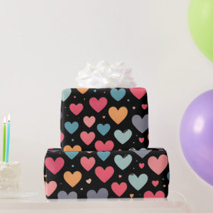 Papel De Regalo Corazones coloridos día de San Valentín