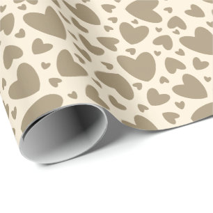 Papel De Regalo Corazones de amor de bronce de oro en regalo de cr