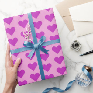 Papel De Regalo Corazones de amor Purple Valentine Day