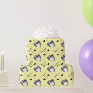 Papel De Regalo corazones de amor únicos negros y blancos