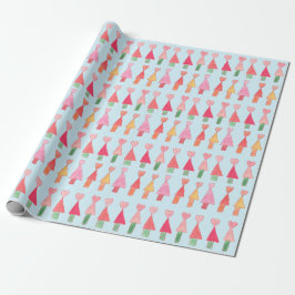 Papel de Regalo Corazones de Árbol de Navidad