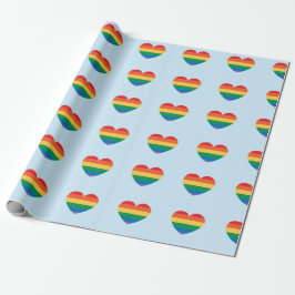 Papel De Regalo Corazones de arcoíris coloridos neurodivergentes A