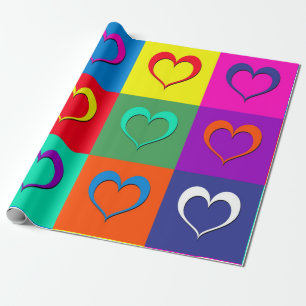 Papel De Regalo corazones de arte pop