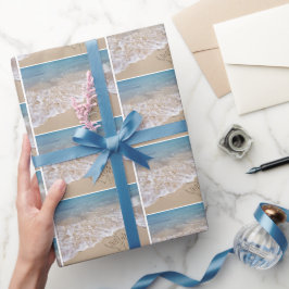 Papel De Regalo Corazones de bodas de playa en arena