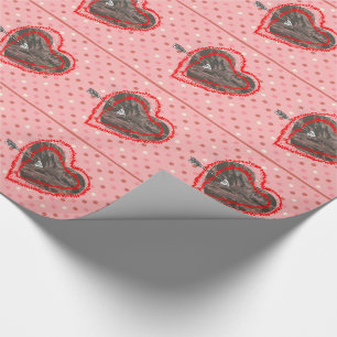 Papel De Regalo Corazones de Camuflaje Verde Militar San Valentín