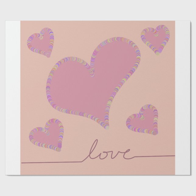 Papel De Regalo Corazones de caramelo (Superficie plana)