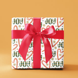Papel De Regalo Corazones de Caramelo y Copos de Nieve Navidad