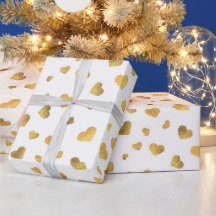 Corazones de Confeti Dorados Festivos Regalo