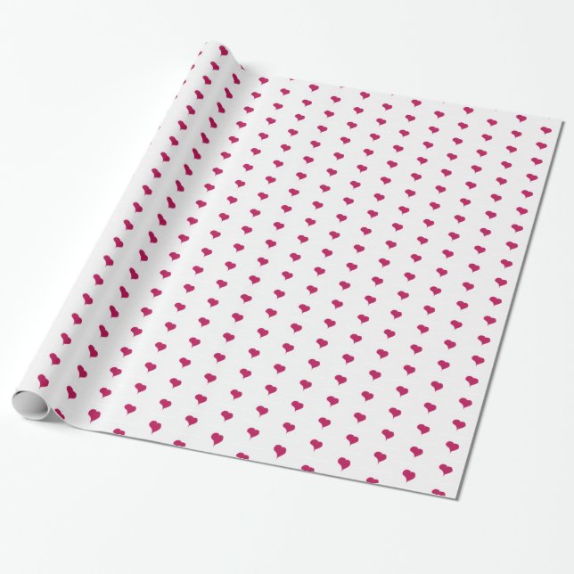 Papel De Regalo Corazones de Fuchsia (Desenrollado)