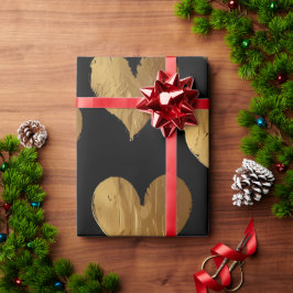 Papel De Regalo Corazones de oro lindo