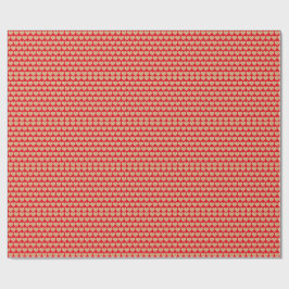Papel De Regalo Corazones de oro sobre fondo rojo