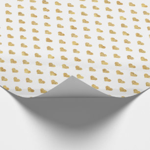 Papel De Regalo Corazones de purpurina de oro